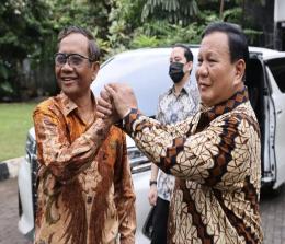 Menkopolhukam Mahfud MD bertemu Ketum Gerindra, Prabowo Subianto (foto/int)